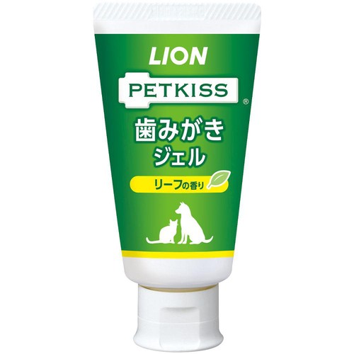 【ペット用】 ライオン PETKISS 歯みがきジェル リーフの香り 犬・猫用 40g