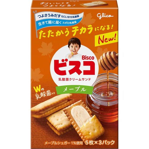 江崎グリコ ビスコメープル 15枚入(5枚 x 3パック)