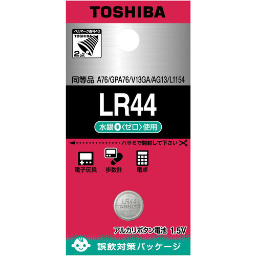 東芝 アルカリボタン電池 LR44EC 1個