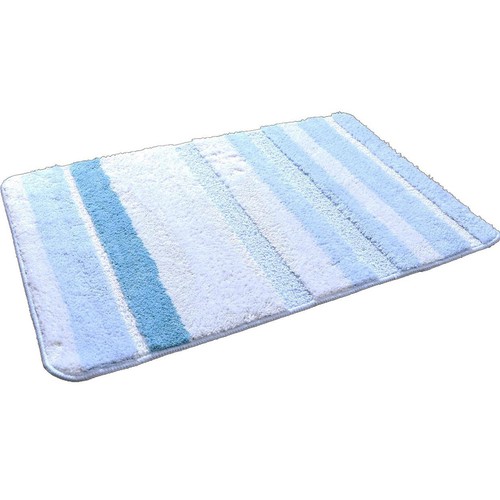 バスマット ふわっとストライプ 40 x 60cm ブルー