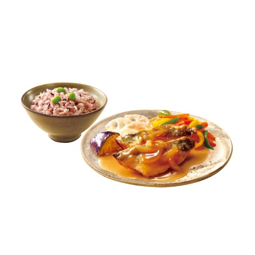 ニップン 彩りごはん。 あじ竜田揚げの甘酢あんと五穀ご飯【冷凍】 1人前(280g)