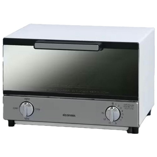アイリスオーヤマ ミラーオーブントースター2枚焼 ホワイト MOT011