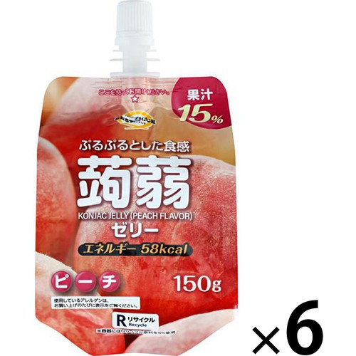 蒟蒻ゼリー ピーチ味(ドリンクゼリータイプ)＜ボール＞ 150g x 6袋 トップバリュベストプライス