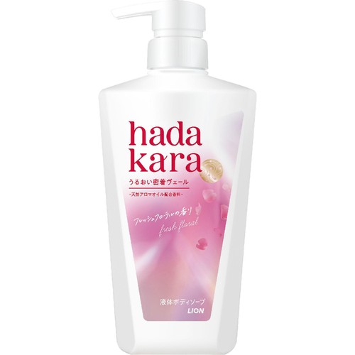 ライオン hadakara ボディソープ 液体タイプ フレッシュフローラルの香り 本体 480ml