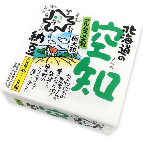 オシキリ食品 北海道空知 ツルムスメ大豆 極大粒 納豆 45g x 2個