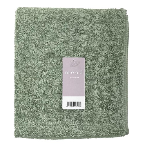 林 ムードカラー フェイスタオル 約34 x 80cm カーキ Green Beans