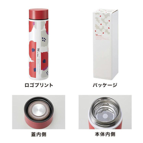 Wpc.Patterns ステンレスボトル450ml 水筒 ピオニレッド