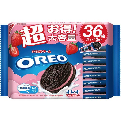 ナビスコ オレオメガパックいちごクリーム 3枚 x 12袋 Green Beans