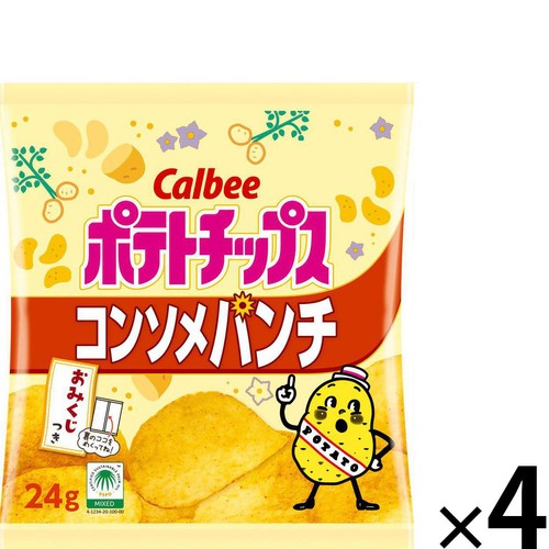 カルビー ポテトチップス コンソメパンチ たべよんパック 96g(24g x 4袋)