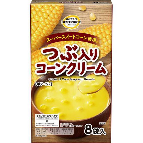 つぶ入りコーンクリーム 8袋 トップバリュベストプライス