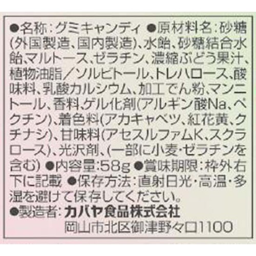 カバヤ食品 ナマロワ 黒ぶどう x 白ぶどう 58g