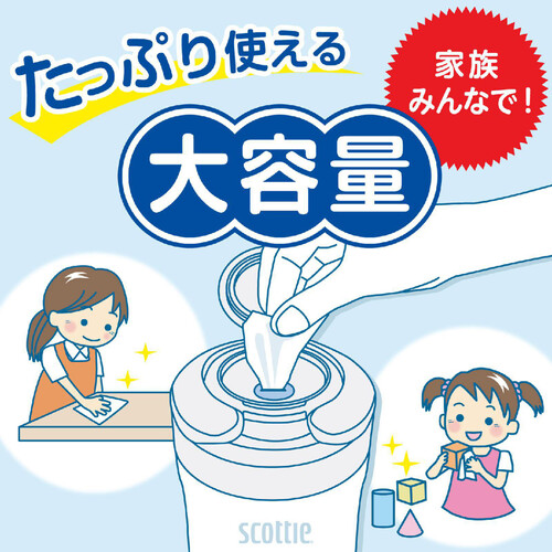 日本製紙クレシア スコッティウェットティシュー除菌ノンアルコールタイプつめかえ用 120枚2個