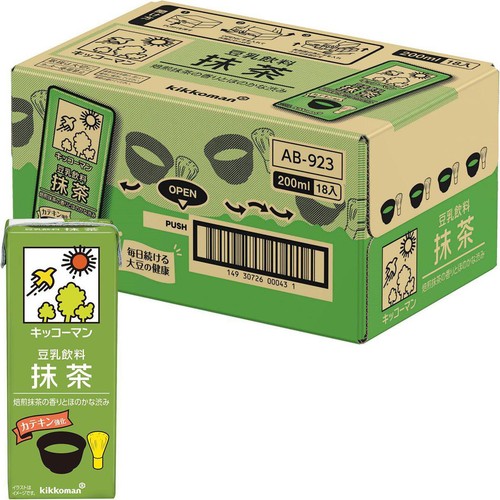 キッコーマン 豆乳飲料抹茶 1ケース 200ml x 18本