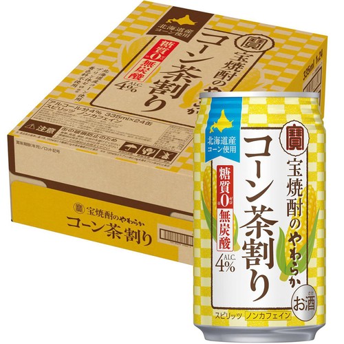 【4%】 宝 宝焼酎のやわらかコーン茶割り 1ケース 335ml x 24本