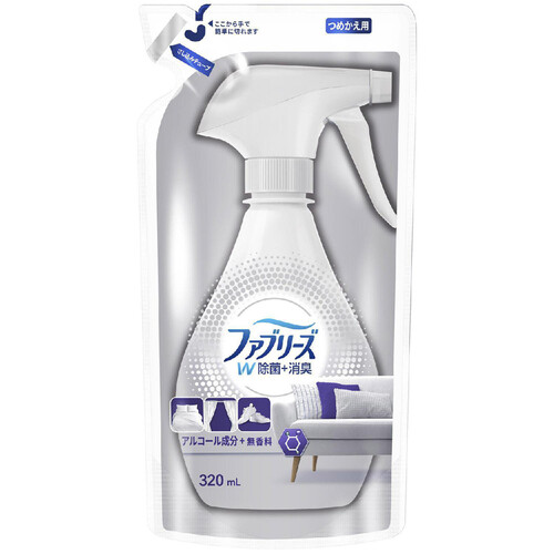 P&G ファブリーズW除菌 無香料 アルコール成分入り つめかえ 320ml