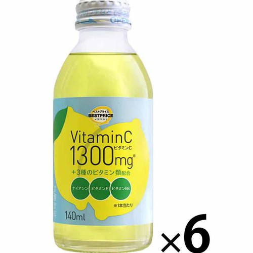ビタミンC1300mgドリンク(ボール販売) 140ml x 6本 トップバリュベストプライス