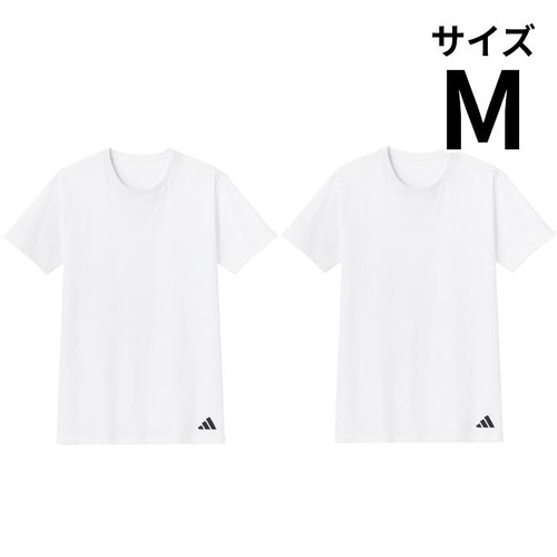 グンゼ adidas Tシャツ2枚組 紳士 ホワイト M