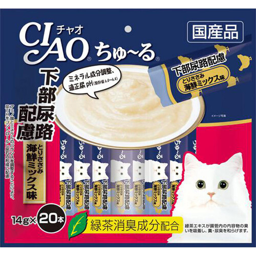 いなば 【国産】CIAO ちゅ〜る 下部尿路配慮 とりささみ海鮮ミックス味