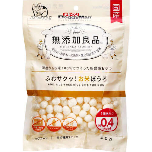 【ペット用】 ドギーマンハヤシ 【国産】無添加良品 国産うるち米100%でつくった新食感おやつ ふわサクッ!お米ぼうろ 40g