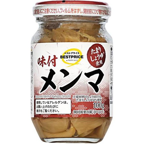 たまりしょうゆ使用味付メンマ 100g トップバリュベストプライス