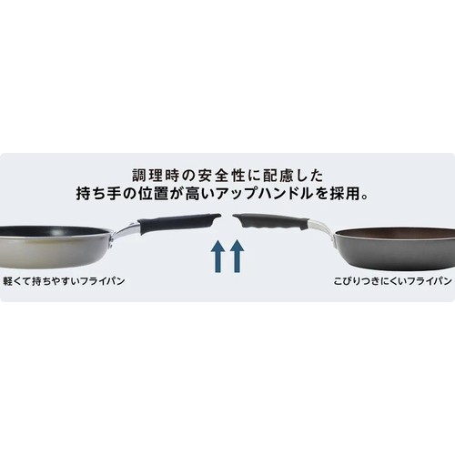 軽くて持ちやすい深型フライパン26cm ガス火対応  グレージュ ホームコーディ