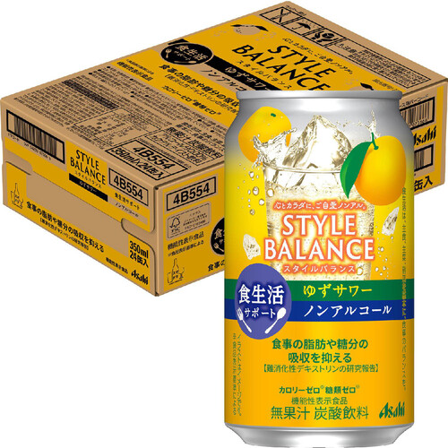 アサヒ スタイルバランス 食生活サポート ゆずサワー 1ケース 350ml x 24本