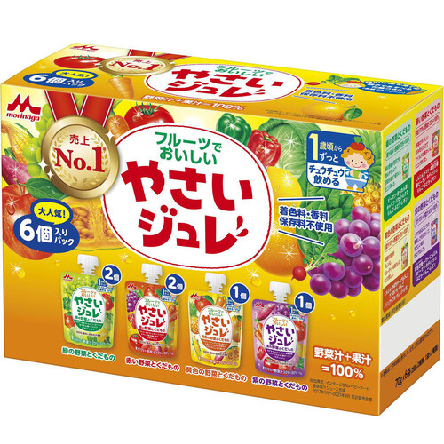 森永乳業 フルーツでおいしいやさいジュレ 6個パック 70g x 6個