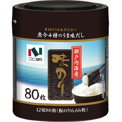 ニコニコのり 瀬戸内海産 味のり 卓上 12切 x 80枚入 Green Beans