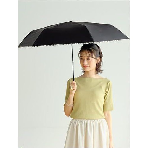 ワールドパーティ 遮光アニマルパイピングミニ 晴雨兼用折りたたみ傘 55cm ベージュ