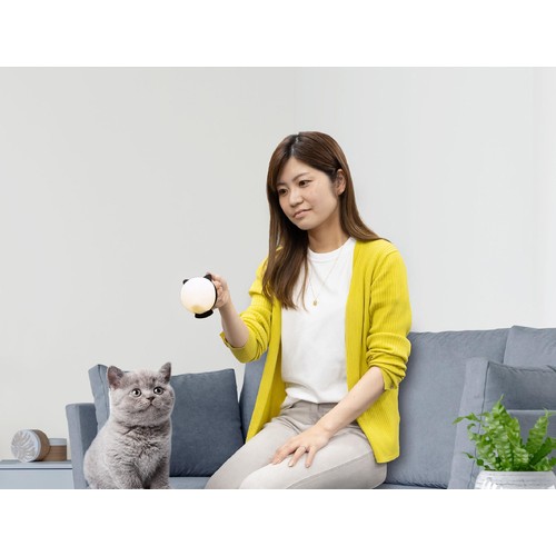 【ペット用】 ムサシ 充電式 まんまるねこちゃん センサーライト ブラック 1個