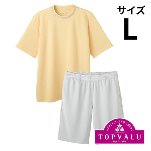 PEACE FIT(ピースフィット) COOL メッシュルームセット 紳士 ライトイエロー L トップバリュ