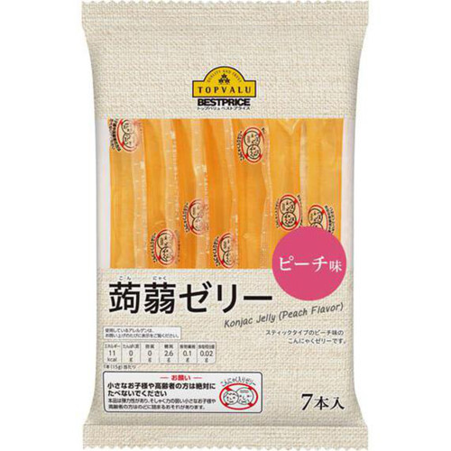 蒟蒻ゼリースティックピーチ味 7本 トップバリュベストプライス