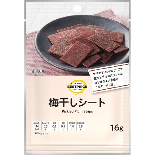 梅干しシート 16g トップバリュベストプライス