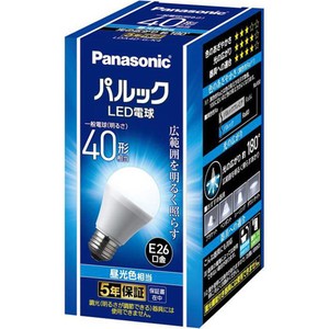 パナソニック LED電球 E26 広配光BS 40形相当 昼光色 Green Beans