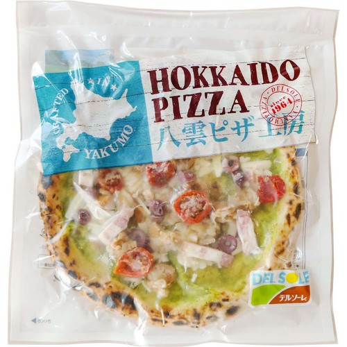 デルソーレ HOKKAIDO PIZZA 噴火湾産ベビーホタテとホエー豚ベーコンのバジルピザ【冷凍】 342g 1枚