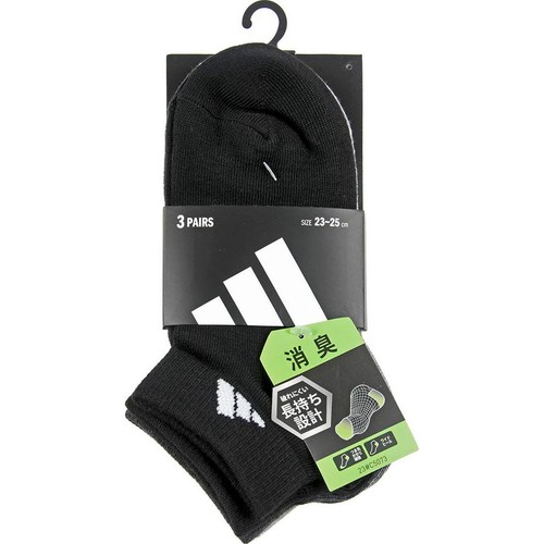 アディダス adidas DEO 消臭 スニーカー丈 3足組 23-25cm