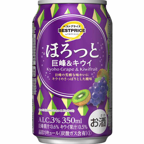 ほろっと巨峰&キウイ 350ml トップバリュベストプライス