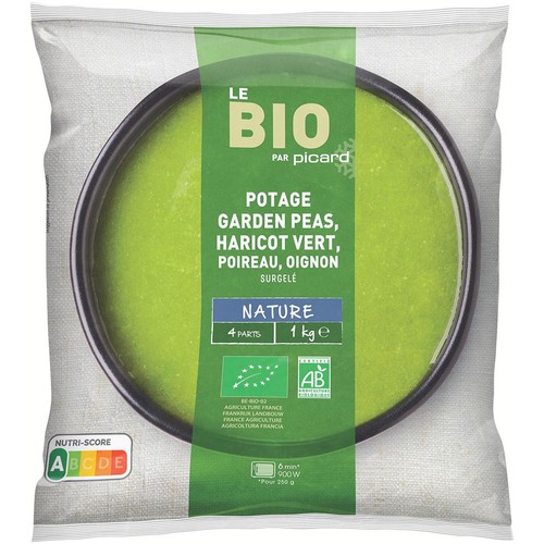 ピカール BIO 緑の野菜のポタージュ(グリンピース、インゲン、ポロネギ、玉ネギ)【冷凍】 1kg