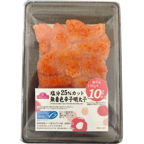 無銘。ページ 冷蔵】MSC認証塩分25%カット無着色辛子明太子 110g トップバリュ Green