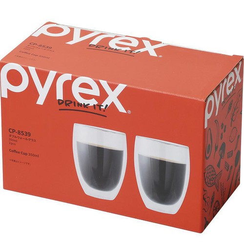 PYREX ダブルウォールグラス 350ml 2個入