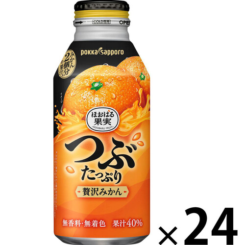 ポッカサッポロ つぶたっぷり贅沢みかん 1ケース 400g x 24本 Green