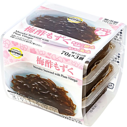 梅酢もずく 70g x 3個 トップバリュベストプライス