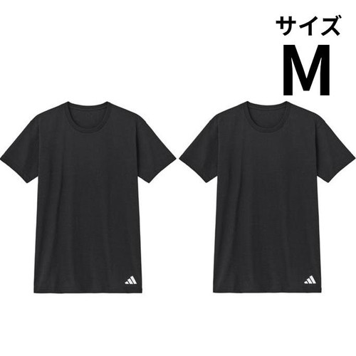 グンゼ adidas Tシャツ2枚組 紳士 ブラック M