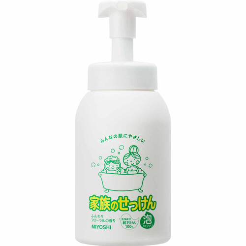 【単品16個セット】家族のせっけん泡ボディソープ 600ml ミヨシ石鹸(代引不可)【送料無料】 ミヨシ 家族のせっけん泡ボディソープ 600mL Green Beans | グリーン