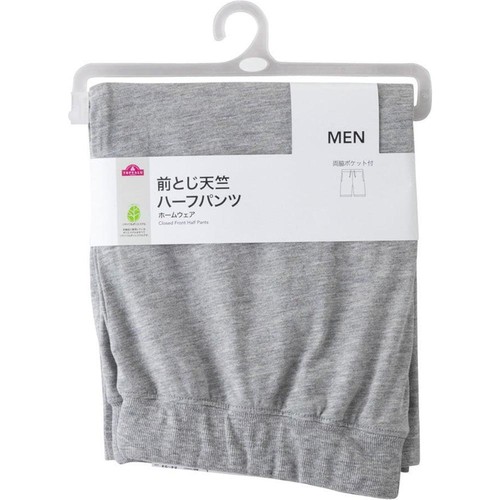前とじ天竺ハーフパンツ 紳士 グレー L トップバリュ Green Beans