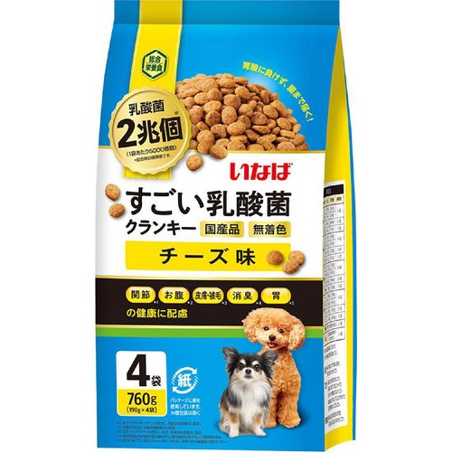 【ペット用】 いなば 国産乳酸菌2兆個 すごい乳酸菌 クランキー チーズ味 190g x 4袋