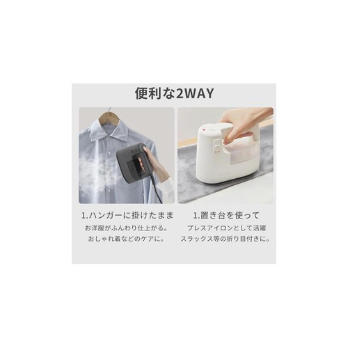 アイリスオーヤマ 衣類用スチーマー2WAYタイプ アッシュ IRS02HA