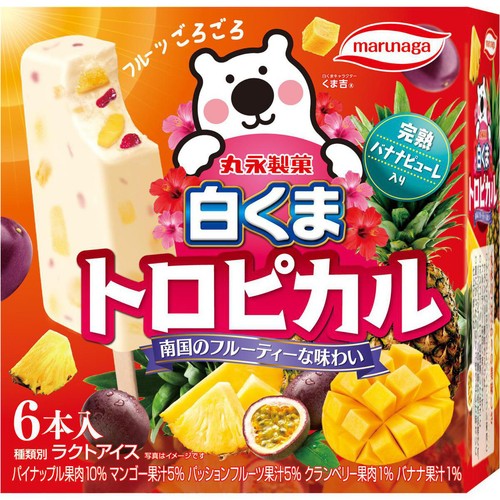 丸永製菓 白くまトロピカル 6本入(360ml)