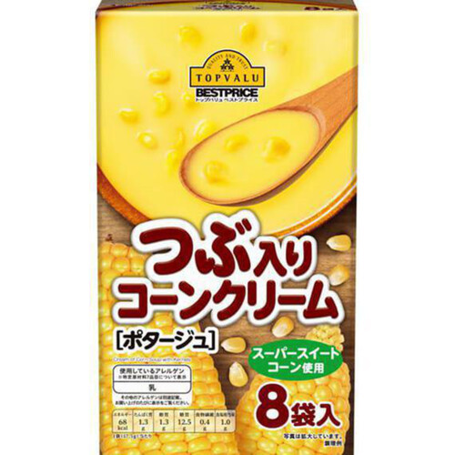 つぶ入りコーンクリーム(ポタージュ)8食入 140g(17.5g x 8袋) トップバリュベストプライス