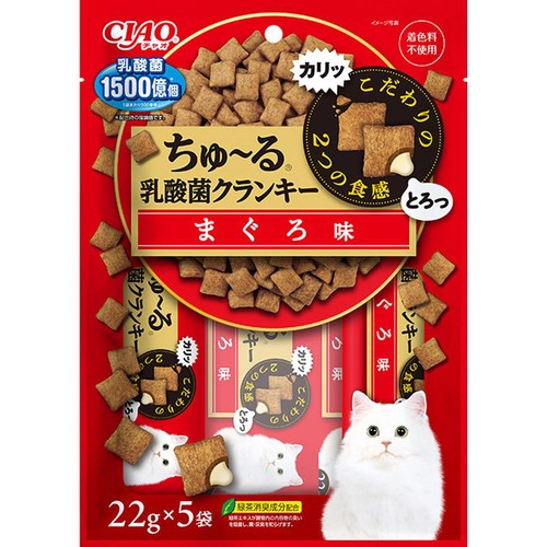 【ペット用】 いなば CIAO ちゅ〜る乳酸菌クランキー まぐろ味 22g x 5袋入